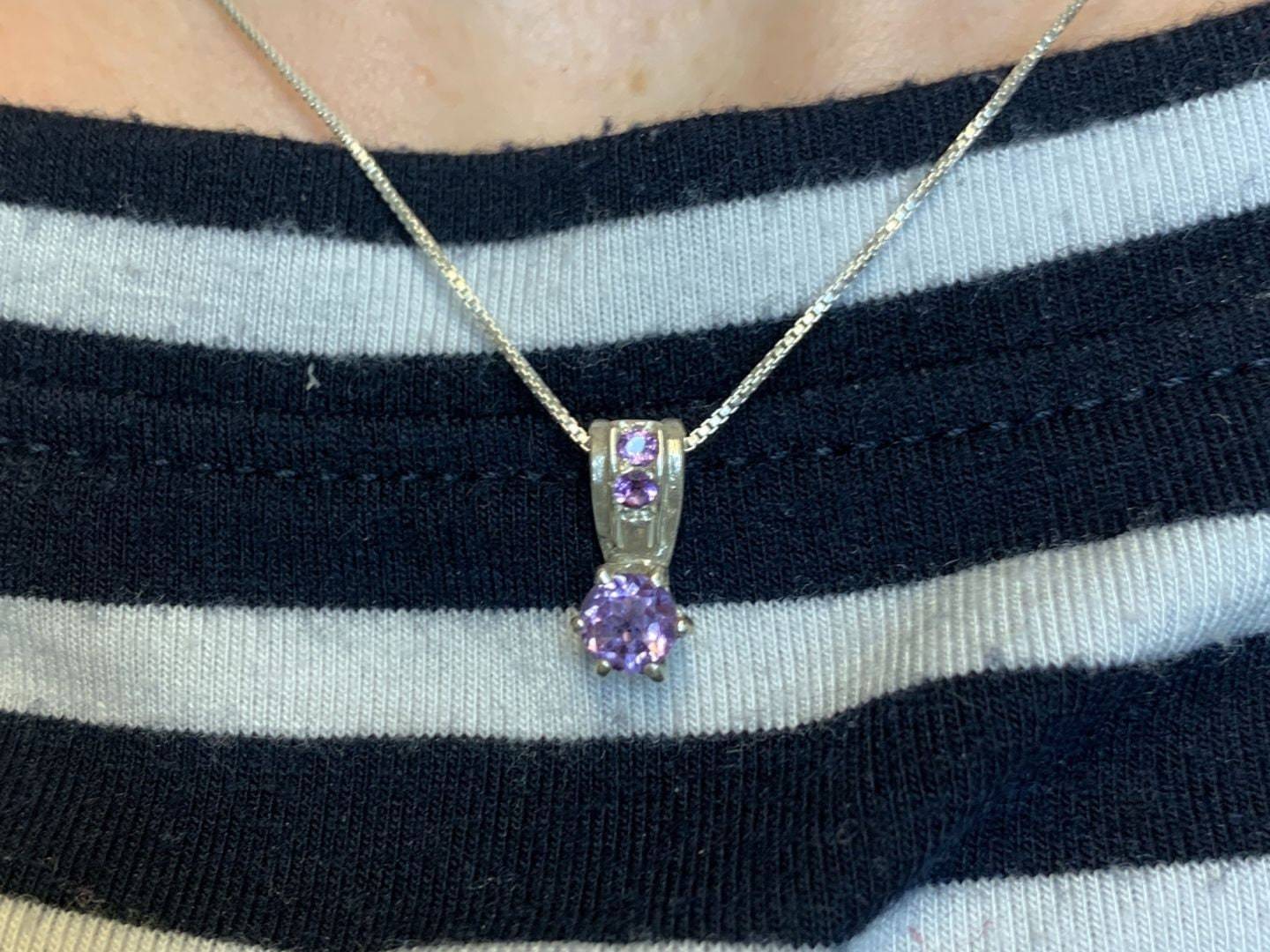 2911-P-nAME : Sterling Silver 925 Natural Amethyst