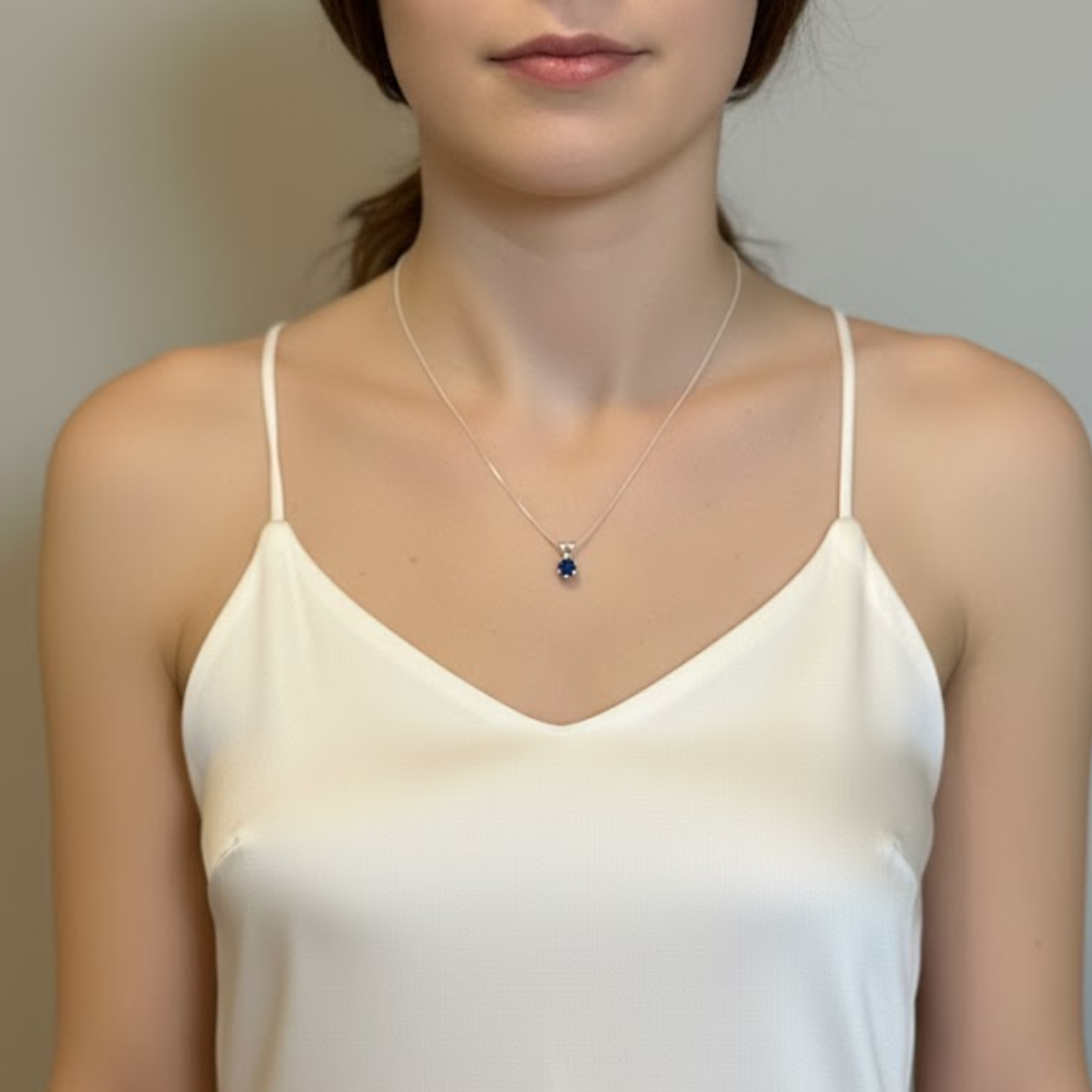 Beautiful Created Sapphire Pendant in 925 Sterling Silver, a thoughtful gift that represents loyalty and elegance for any occasion.