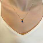 Timeless Royal Blue Sapphire Pendant in 18k Gold Vermeil - an elegant choice for everyday wear and special celebrations.