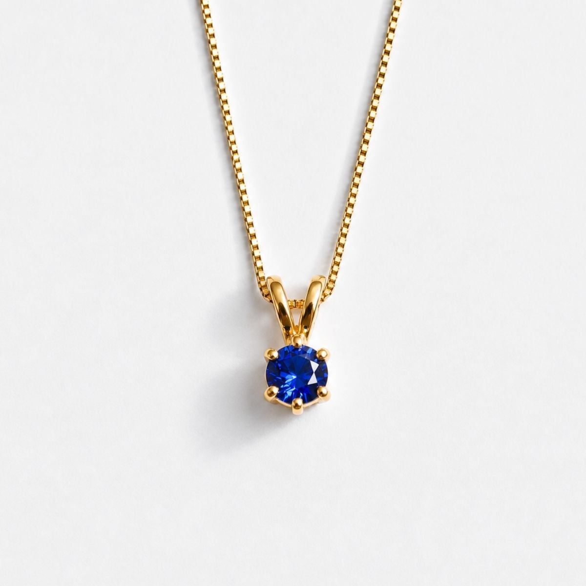 Gold Sapphire Pendant - Royal Blue Necklace - Vintage Round Necklace made in 18k Gold Vermeil. Ideal for everyday wear and perfect for birthday gifting and special occasions.
