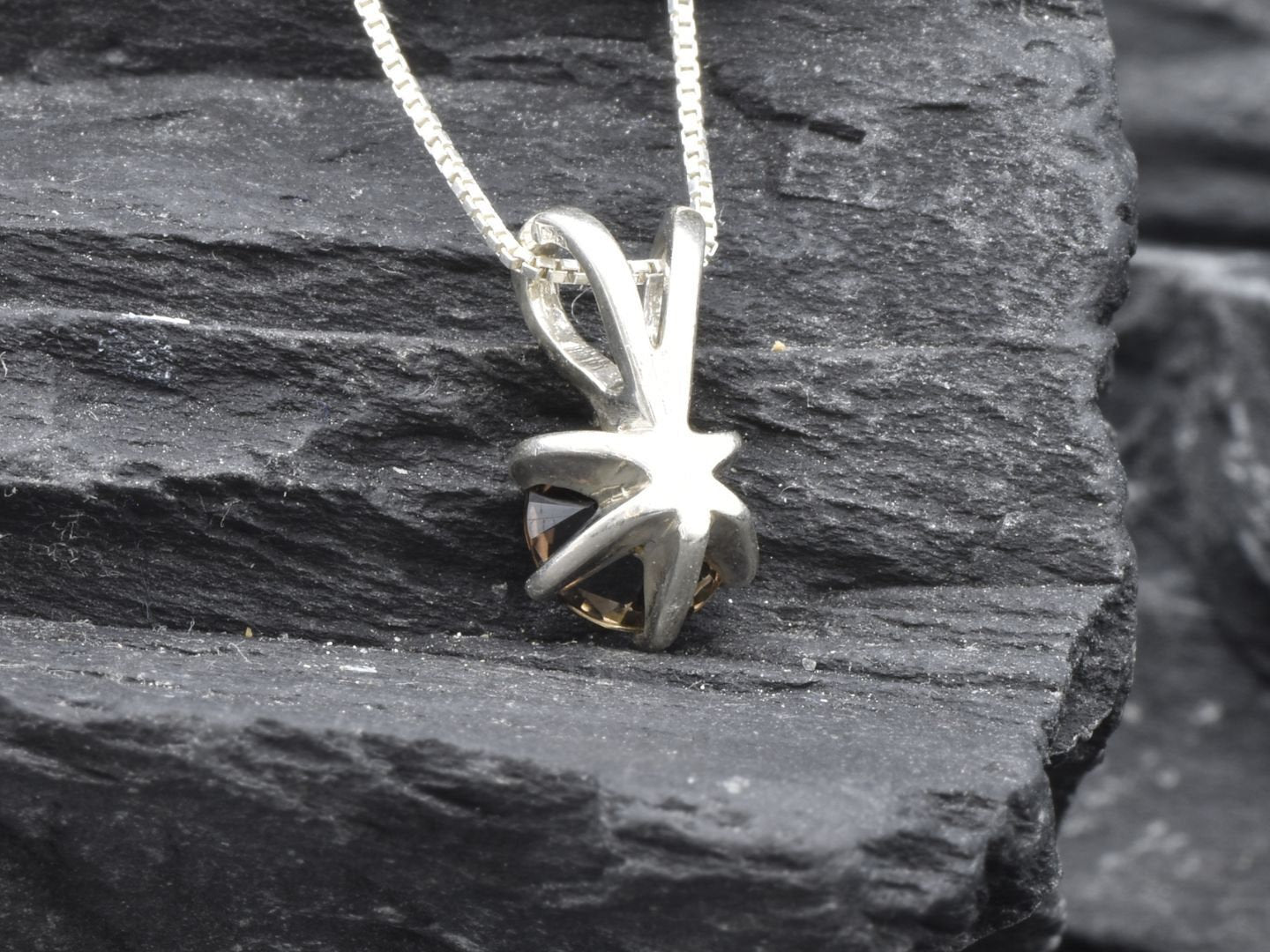 2748-P-nSST: Sterling Silver 925 Natural Smoky Topaz