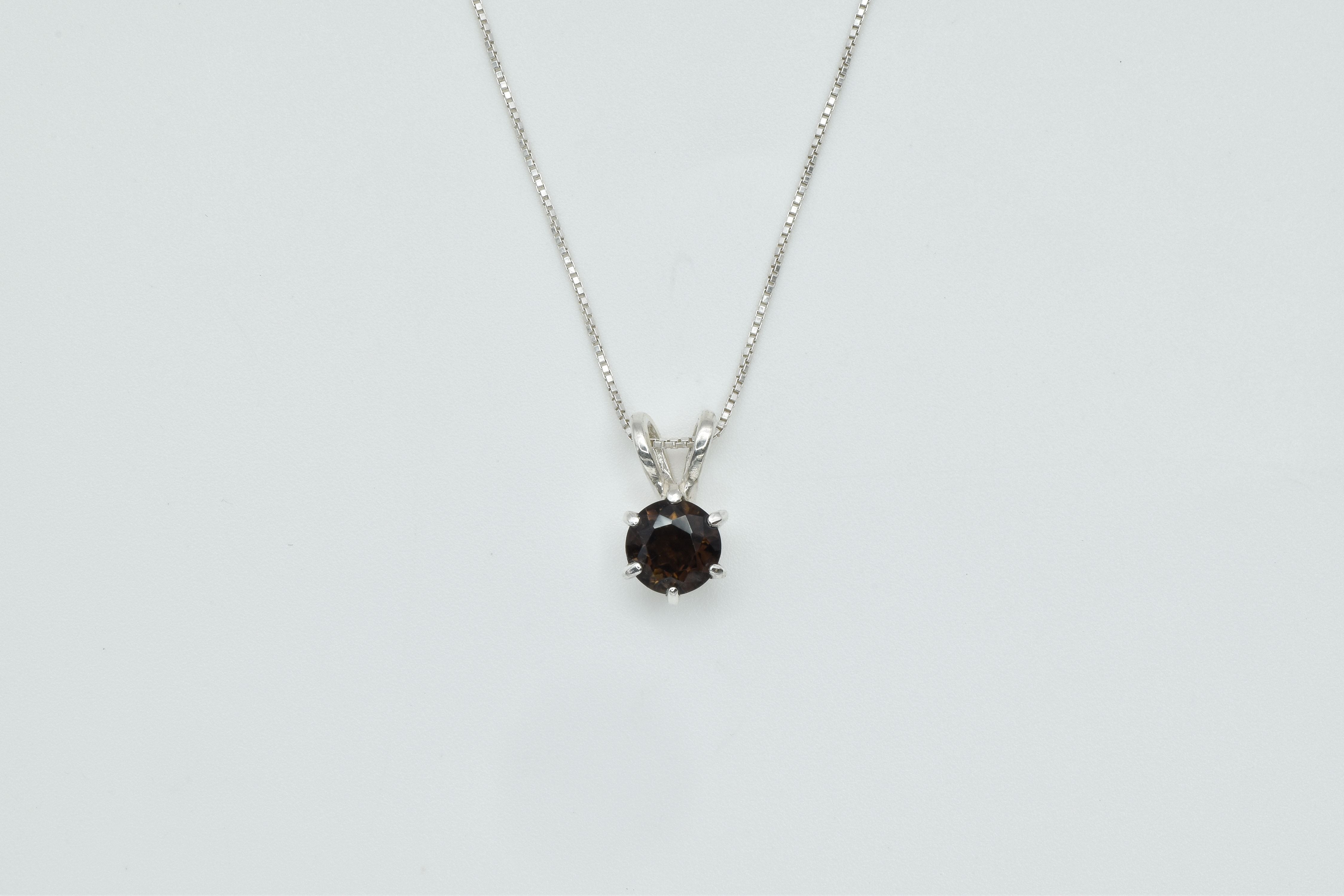 2748-P-nSST: Sterling Silver 925 Natural Smoky Topaz