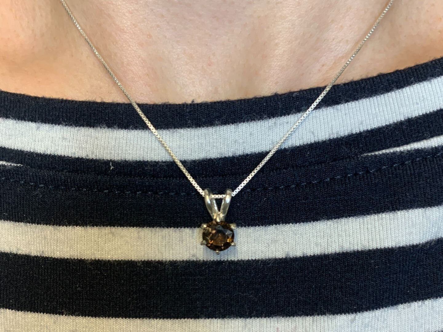 2748-P-nSST: Sterling Silver 925 Natural Smoky Topaz