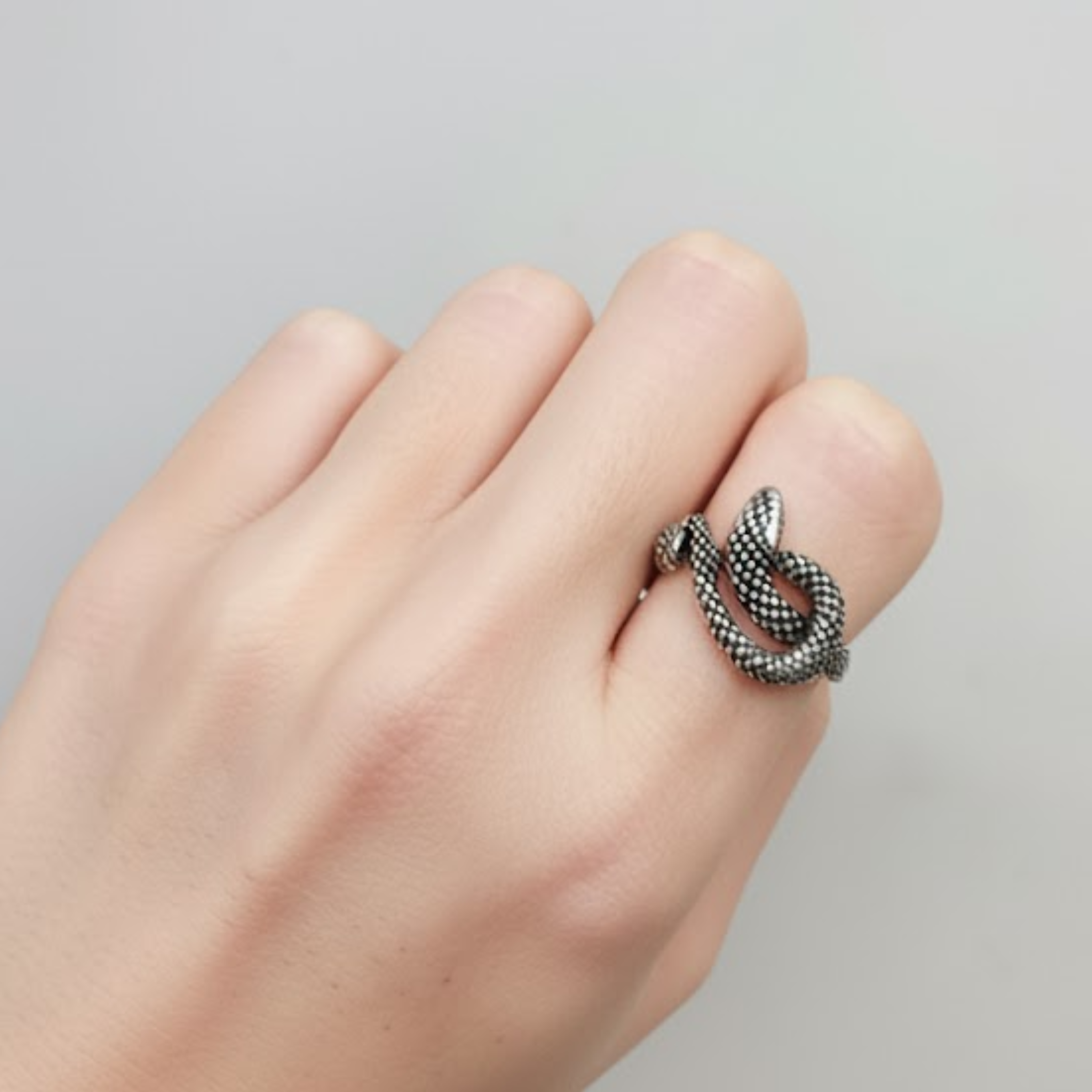 Elegant Silver Snake Ring crafted in 925 Sterling Silver, perfect for daily wear and special gifts for snake enthusiasts.