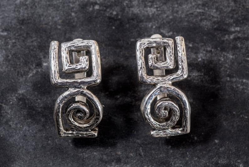 Silver Earrings, Long Earrings, Designer Earrings, Statement Earrings, Unique Earrings, Artistic Earrings, Artisan Earrings, Solid Silver (754850167)