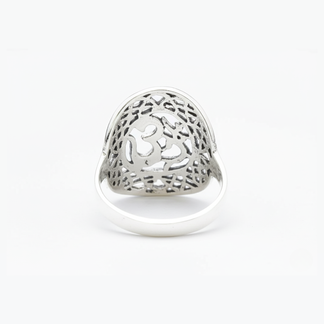 Large Silver Om Ring - A unique 925 Sterling Silver piece that blends elegance and spirituality, perfect for gifting and everyday use.