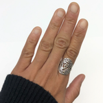 Bold Silver Om Ring - A striking 925 Sterling Silver statement piece, perfect for expressing individuality and enhancing your style.