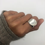 Asymmetrical Silver Ring,  Chunky Ring, Sterling Silver Ring, Wide Silver Band, Unisex Ring, Everyday Ring, Boho Ring, Wide Wave Ring, Ring