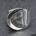 Asymmetrical Silver Ring,  Chunky Ring, Sterling Silver Ring, Wide Silver Band, Unisex Ring, Everyday Ring, Boho Ring, Wide Wave Ring, Ring