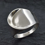 Asymmetrical Silver Ring,  Chunky Ring, Sterling Silver Ring, Wide Silver Band, Unisex Ring, Everyday Ring, Boho Ring, Wide Wave Ring, Ring
