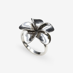 Large Silver Flower Ring - Hawaiian Flower Ring - Silver Flower Ring made in 925 Sterling Silver. Ideal for everyday wear and perfect for birthday gifting and special occasions.