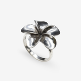 Large Silver Flower Ring - Hawaiian Flower Ring - Silver Flower Ring made in 925 Sterling Silver. Ideal for everyday wear and perfect for birthday gifting and special occasions.