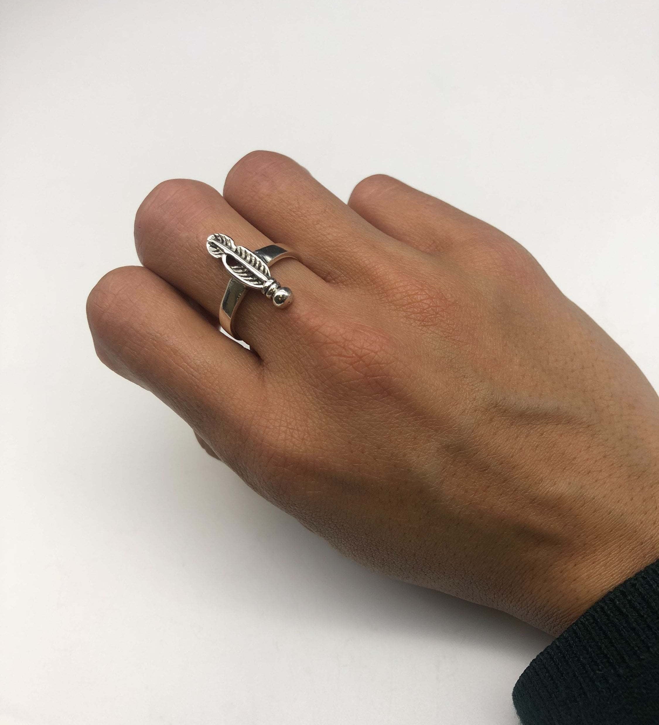 Silver Feather Ring, Plume Ring, Minimalist Ring, Original Feather Ring, Silver Ring, Sterling Silver Feather Ring, Feather Band, Cute Ring