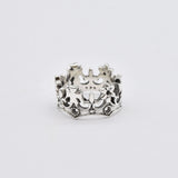 Pink Crown Ring - Gold Tiara Ring -  Flower Crown Ring