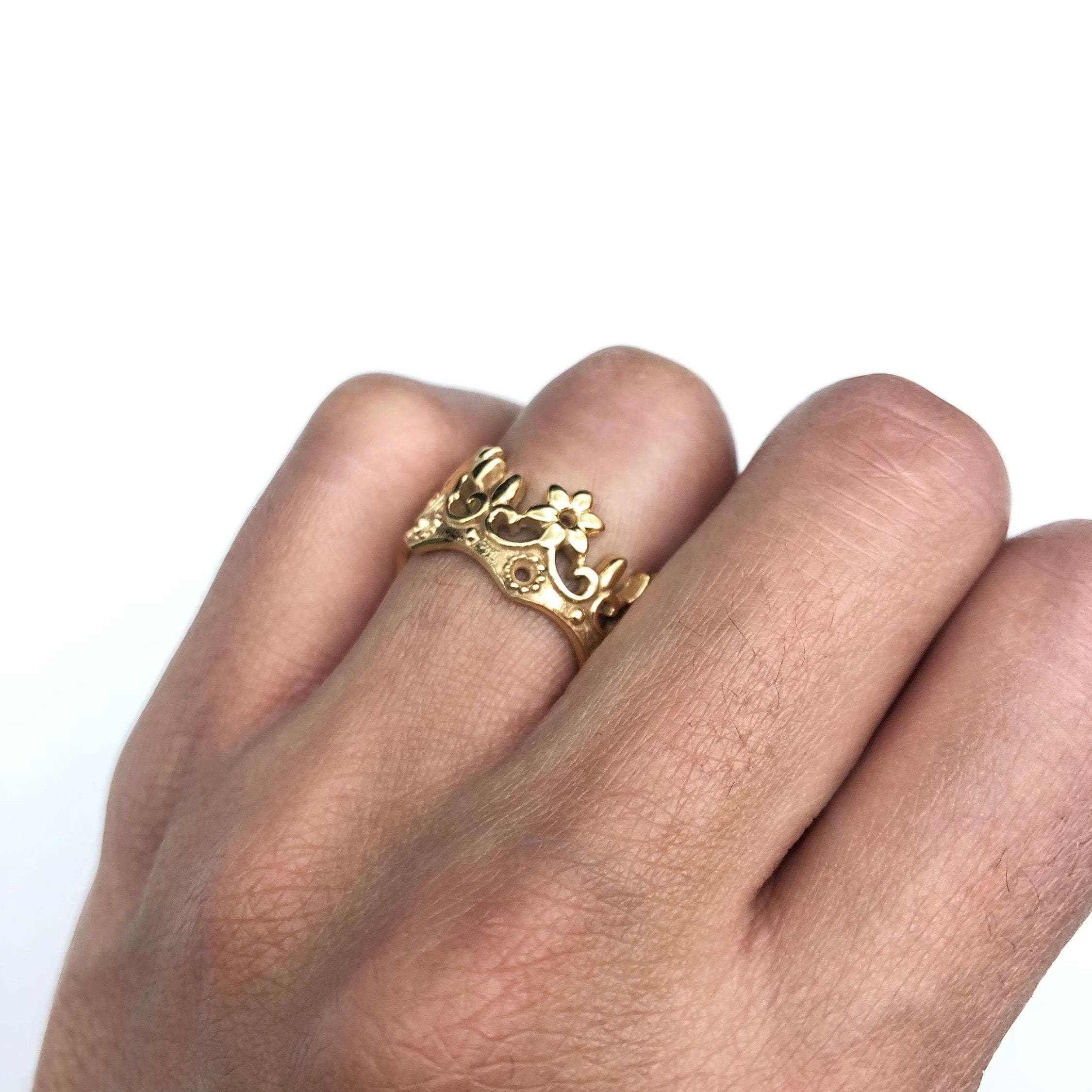 Silver Crown Ring, Gothic Ring, Queen Ring, Sterling Crown Band, Sterling Silver Ring, Handmade Crown Ring, Handmade Ring, Gothic Crown Ring(1)