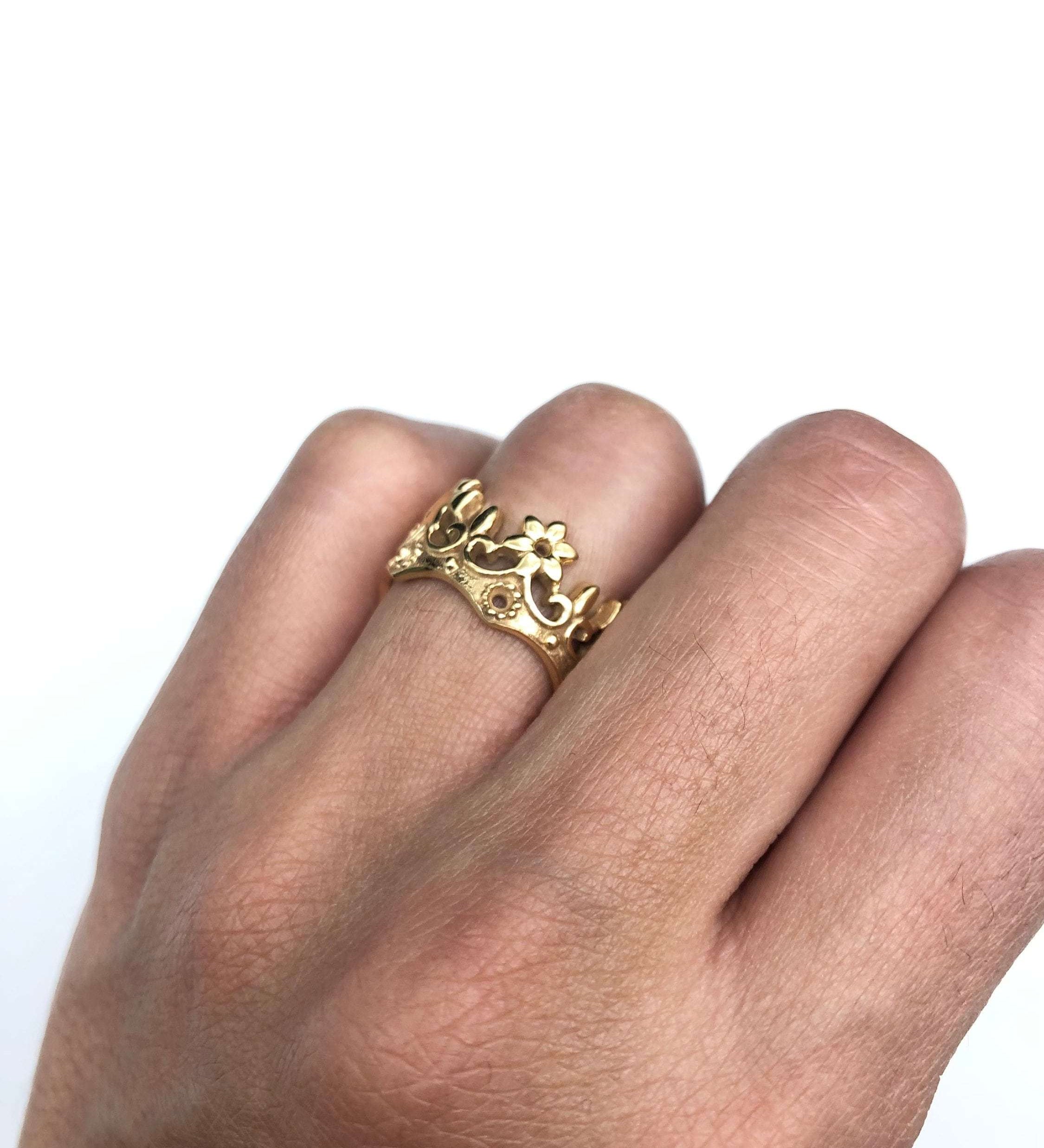 Silver Crown Ring, Gothic Ring, Queen Ring, Sterling Crown Band, Sterling Silver Ring, Handmade Crown Ring, Handmade Ring, Gothic Crown Ring(1)