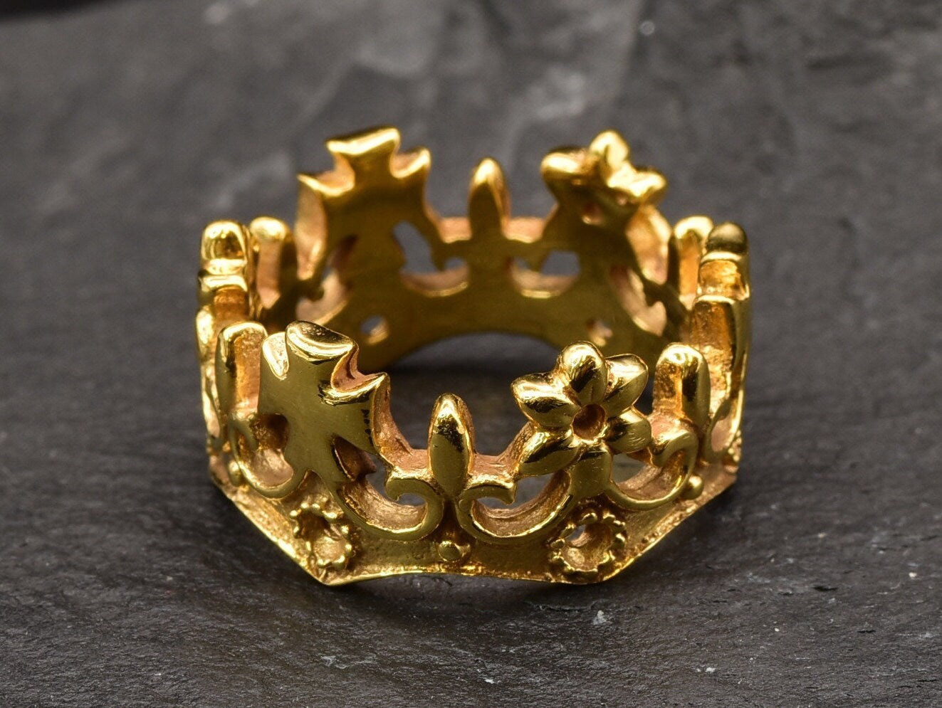 Silver Crown Ring, Gothic Ring, Queen Ring, Sterling Crown Band, Sterling Silver Ring, Handmade Crown Ring, Handmade Ring, Gothic Crown Ring(1)