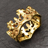Sterling Silver Crown Ring, Gothic Royal Crown Band, Handmade Statement Jewellery