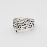 Silver Musical Note Ring - Music Lover Ring - Music Note Ring made in 925 Sterling Silver. Ideal for everyday wear and perfect for birthday gifting and special occasions.