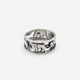 Silver Elephant Band - Silver Animal Ring - Small Elephant Ring