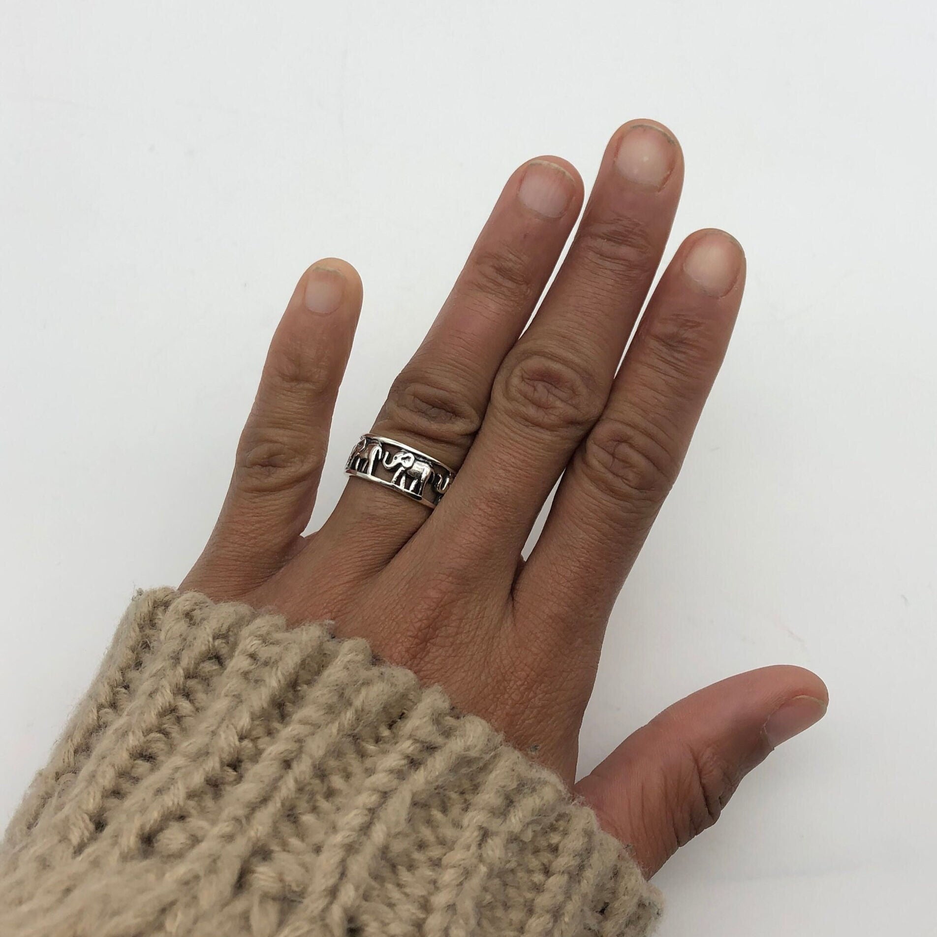 Delightful Silver Elephant Band - Crafted in 925 Sterling Silver, perfect for special occasions and everyday elegance.