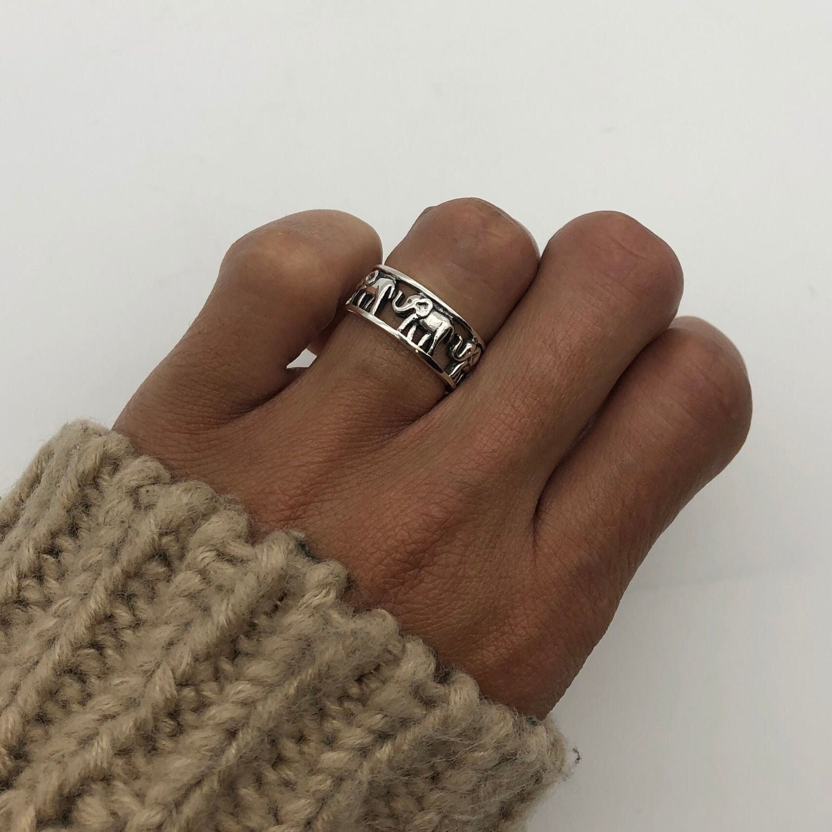 Cute Silver Elephant Ring - Crafted from 925 Sterling Silver, perfect for daily wear and special occasions.