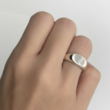 Silver Signet Ring - Oval Signet Ring - Unisex Silver Ring