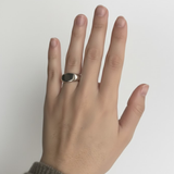 Silver Signet Ring - Oval Signet Ring - Unisex Silver Ring