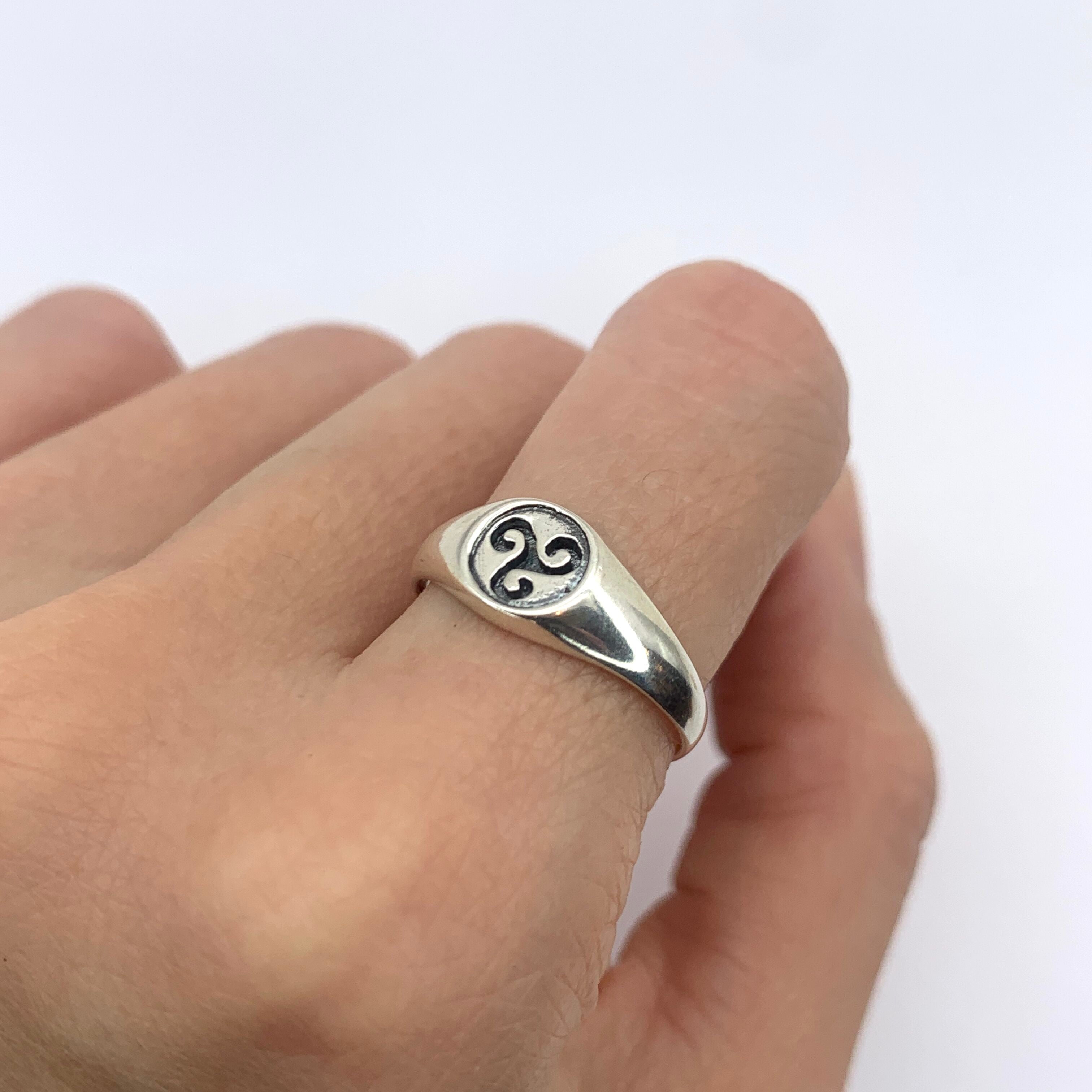 Triskelion Ring, Triskele Ring, Triple Spiral Ring, Symbolic Ring, Solid Silver Ring, Ancient Ring, Celtic Symbol Ring, Sterling Silver Ring