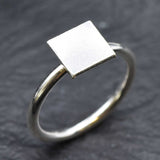 Gold Square Ring - Minimalist Gold Ring, Simple Square Ring
