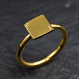 Silver Square Ring - Minimalist Silver Ring, Simple Square Ring