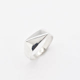 Gold Asymmetric Ring - Geometric Signet Ring - Modern Chunky Band