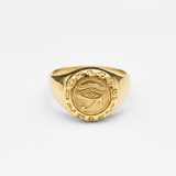 Chic Gold Egyptian Eye Ring crafted in 18k Gold Vermeil, perfect for everyday elegance and memorable gift giving.