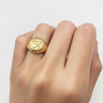 Elegant Gold Egyptian Eye Ring in 18k Gold Vermeil, a stunning piece for everyday wear and special gifts.
