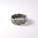 Silver Braided Ring- Silver Vintage Ring, Chunky Braid Ring
