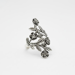 Silver Rose Ring - Long Flower Ring - Silver Flower Ring made in 925 Sterling Silver. Ideal for everyday wear and perfect for birthday gifting and special occasions.