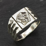 Pharaoh Ring, Silver Egyptian Ring, Silver Chunky Ring, Symbolic Ring, Unisex Ring, Pharaoh Jewelry, Silver Wide Ring, 925 Sterling Silver