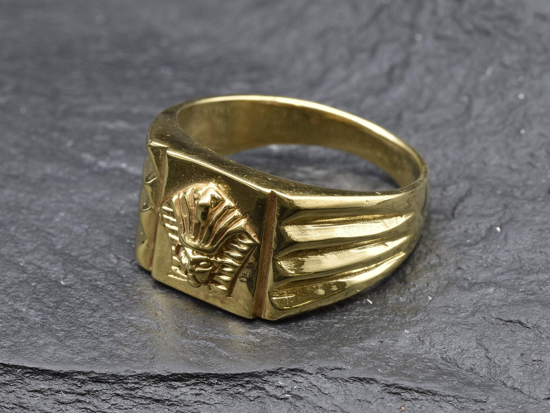 Pharaoh Ring, Silver Egyptian Ring, Silver Chunky Ring, Symbolic Ring, Unisex Ring, Pharaoh Jewelry, Silver Wide Ring, 925 Sterling Silver(1)