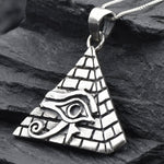 Silver Pyramid Pendant, All Seeing Eye Pendant, Handmade Pendant, Egyptian Pendant, Silver Egyptian Necklace, Symbolic Pendant, Cute pendant