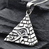 Silver Pyramid Pendant, All Seeing Eye Pendant, Handmade Pendant, Egyptian Pendant, Silver Egyptian Necklace, Symbolic Pendant, Cute pendant