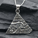 Silver Pyramid Pendant, All Seeing Eye Pendant, Handmade Pendant, Egyptian Pendant, Silver Egyptian Necklace, Symbolic Pendant, Cute pendant