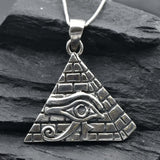 Silver Pyramid Pendant, All Seeing Eye Pendant, Handmade Pendant, Egyptian Pendant, Silver Egyptian Necklace, Symbolic Pendant, Cute pendant