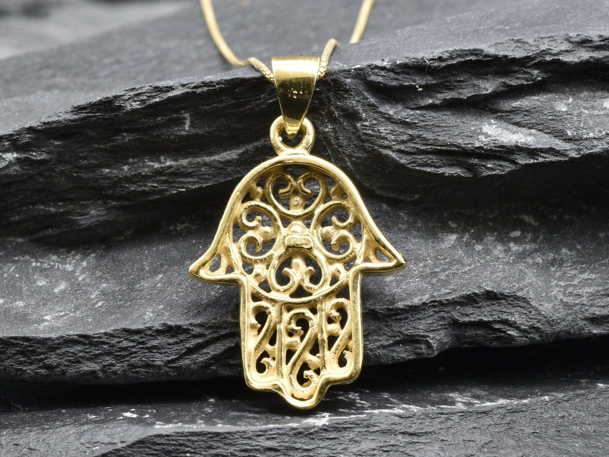 Silver Hamsa Pendant, Silver Fatima Pendant, Hand of Fatima Pendant, Silver Hand Pendant, Protection Pendant, Symbolic Pendant, 925 Silver(1)