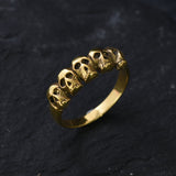 Gold Skull Ring, Skulls Ring, Gold Vintage Ring, Gold Skeleton Ring, Antique Ring, Handmade Ring, Artisan Ring, Original Ring, Gothic Ring