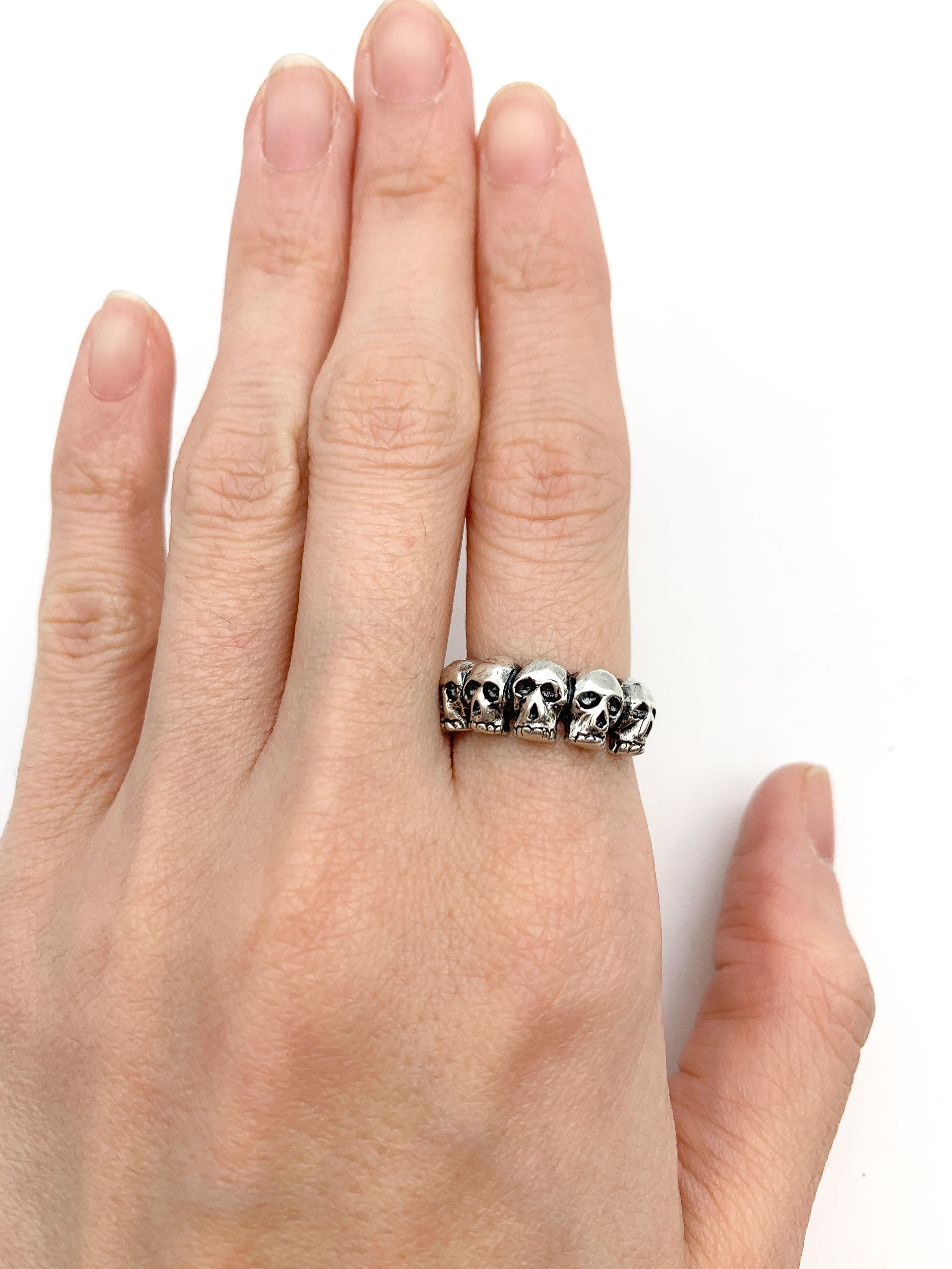 Gold Skull Ring, Skulls Ring, Gold Vintage Ring, Gold Skeleton Ring, Antique Ring, Handmade Ring, Artisan Ring, Original Ring, Gothic Ring(2)