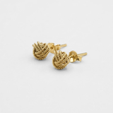 Gold Rope Ball Earrings - Love Knot Studs, Dainty Ball Earrings
