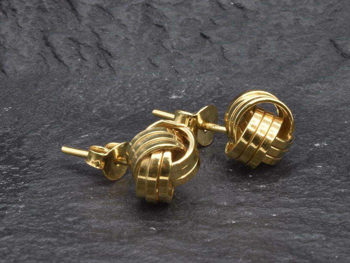 Gold Knot Earrings, Vintage Earrings, Knot Earrings, Dainty Stud Earrings, Minimalist Earrings, 18k Gold Earrings, Everyday Earrings, Gold