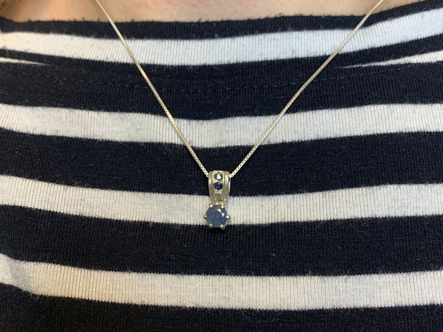 Elegant Blue Sapphire Pendant in 925 Sterling Silver, perfect for daily wear and special occasions or as a birthday gift.
