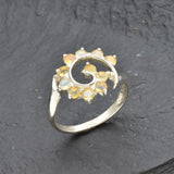Spiral Ethiopian Opal Ring - Swirl Opal Ring - October Birthstone Ring