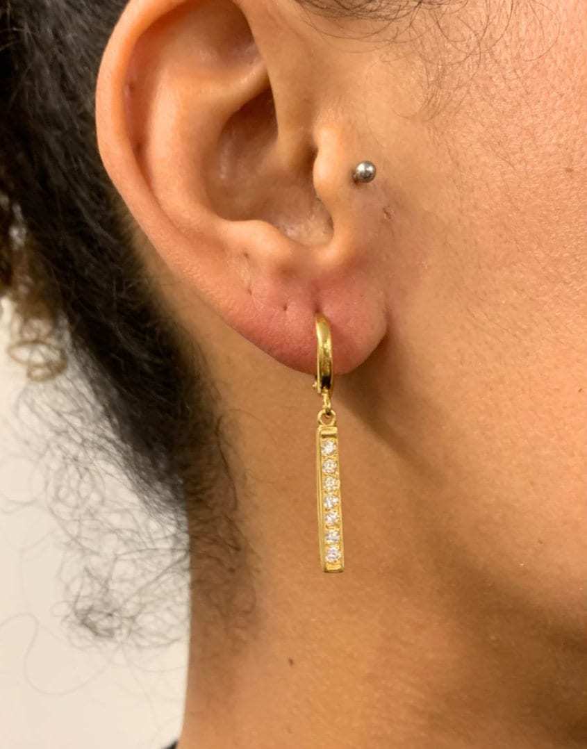 2430-1-E-cCZZ: Gold Vermeil 18k Created CZ Diamond